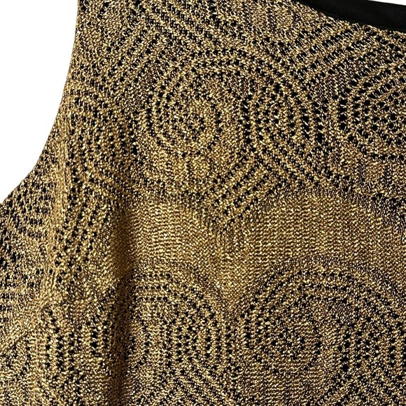 SL Fashions Vintage Flapper Dress Gold Black Fringe‎ Size 16W #696070 - Picture 4 of 9